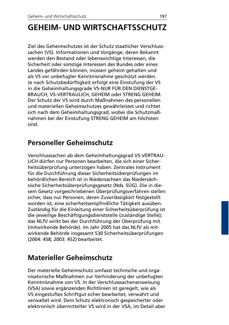 Seite 197 des Verfassungsschutzbericht 2005 Niedersachsen