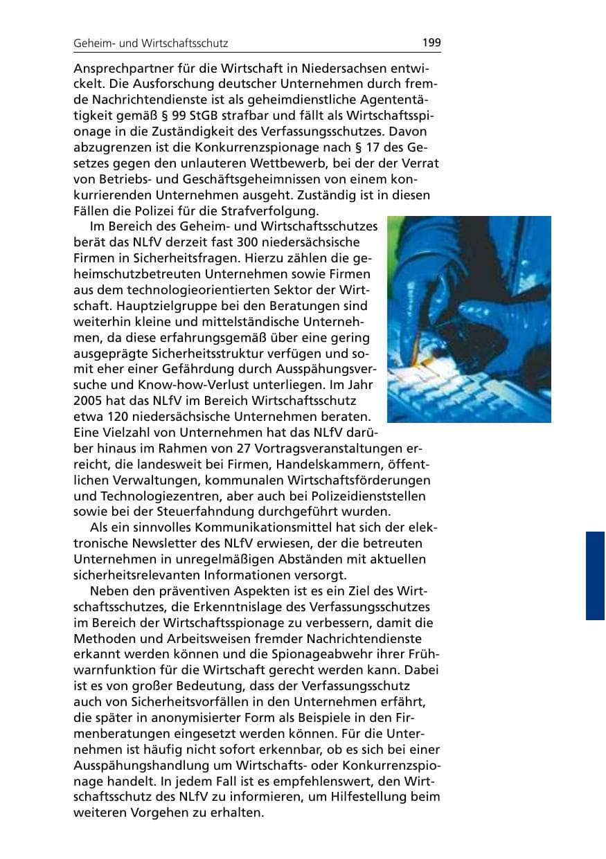 Seite 199 des Verfassungsschutzbericht 2005 Niedersachsen
