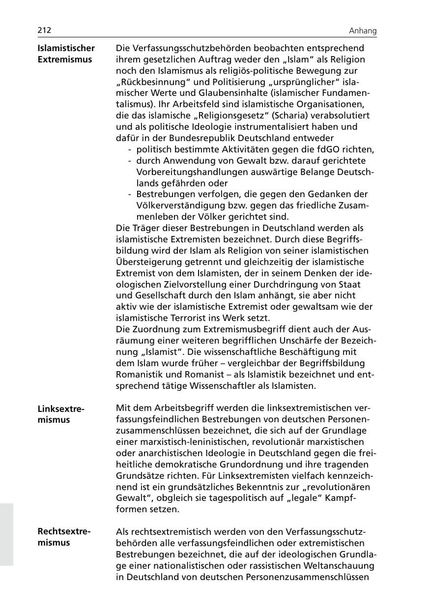 Seite 212 des Verfassungsschutzbericht 2005 Niedersachsen