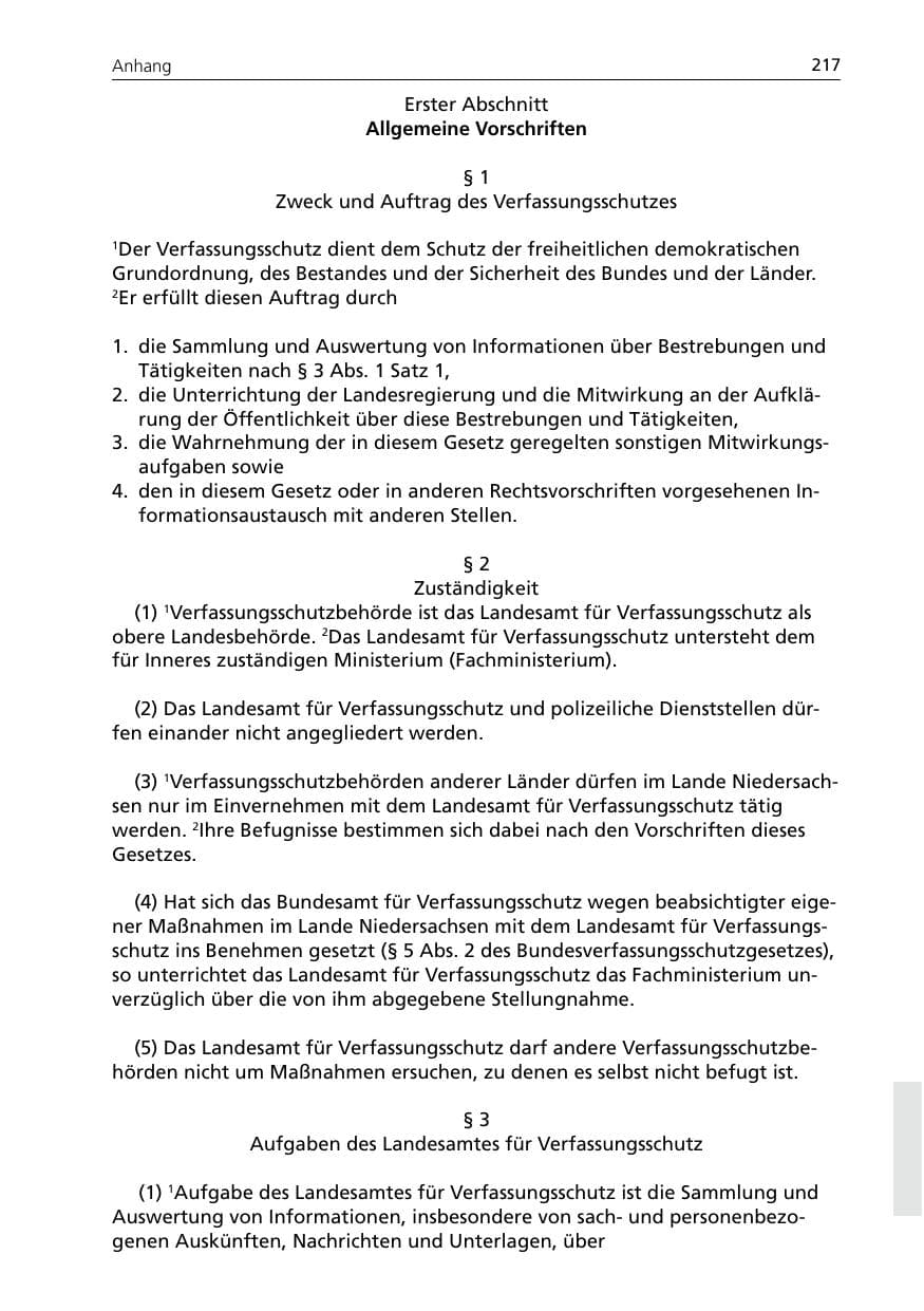 Seite 217 des Verfassungsschutzbericht 2005 Niedersachsen