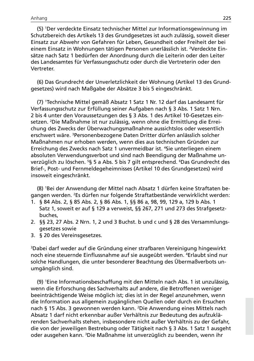 Seite 225 des Verfassungsschutzbericht 2005 Niedersachsen
