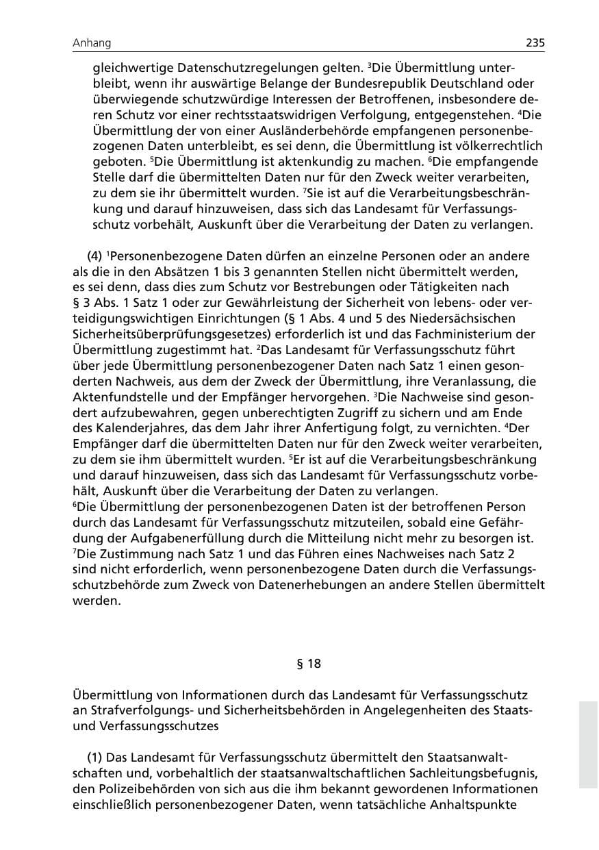 Seite 235 des Verfassungsschutzbericht 2005 Niedersachsen