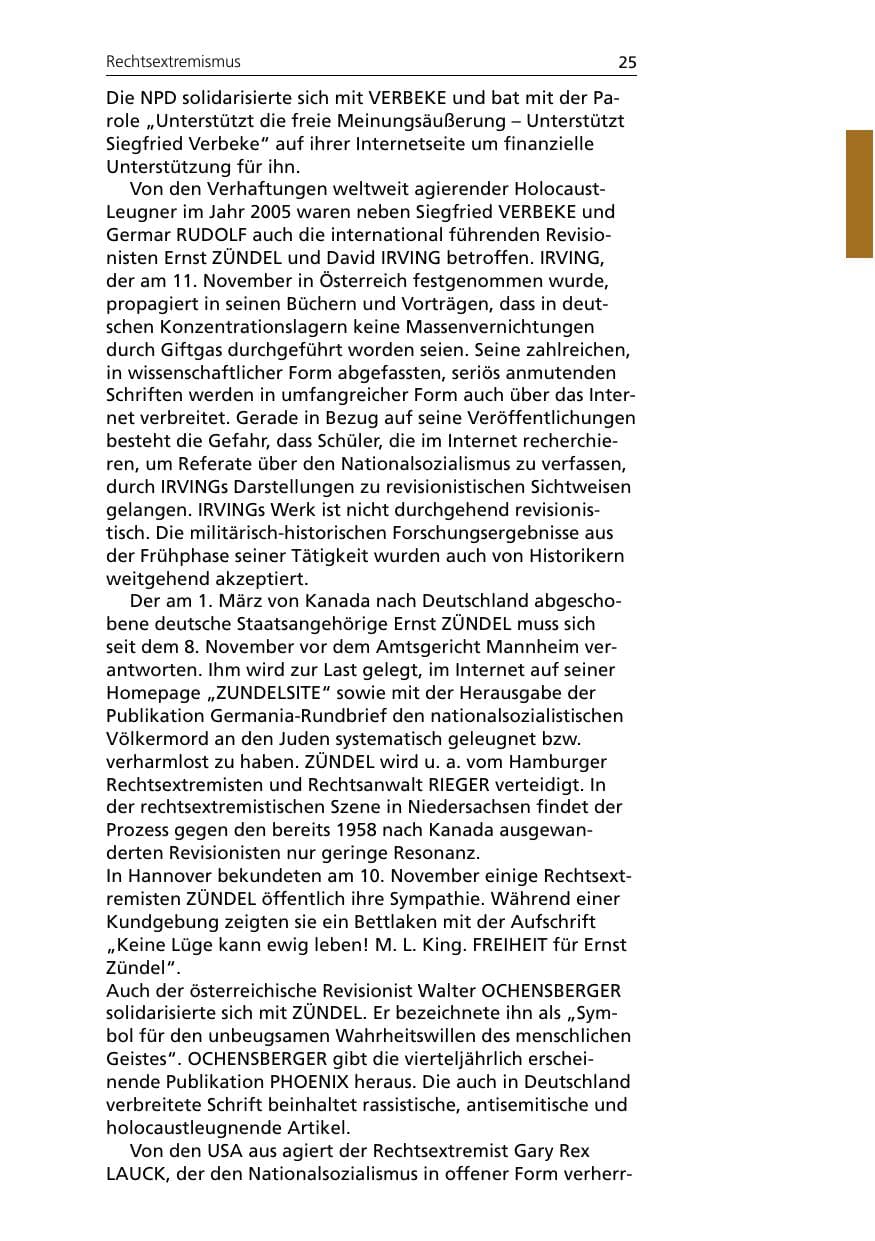 Seite 25 des Verfassungsschutzbericht 2005 Niedersachsen