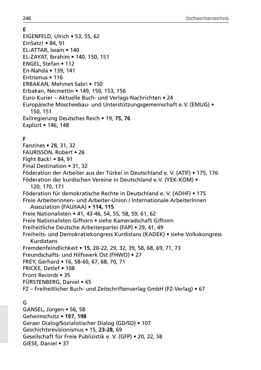 Seite 246 des Verfassungsschutzbericht 2005 Niedersachsen