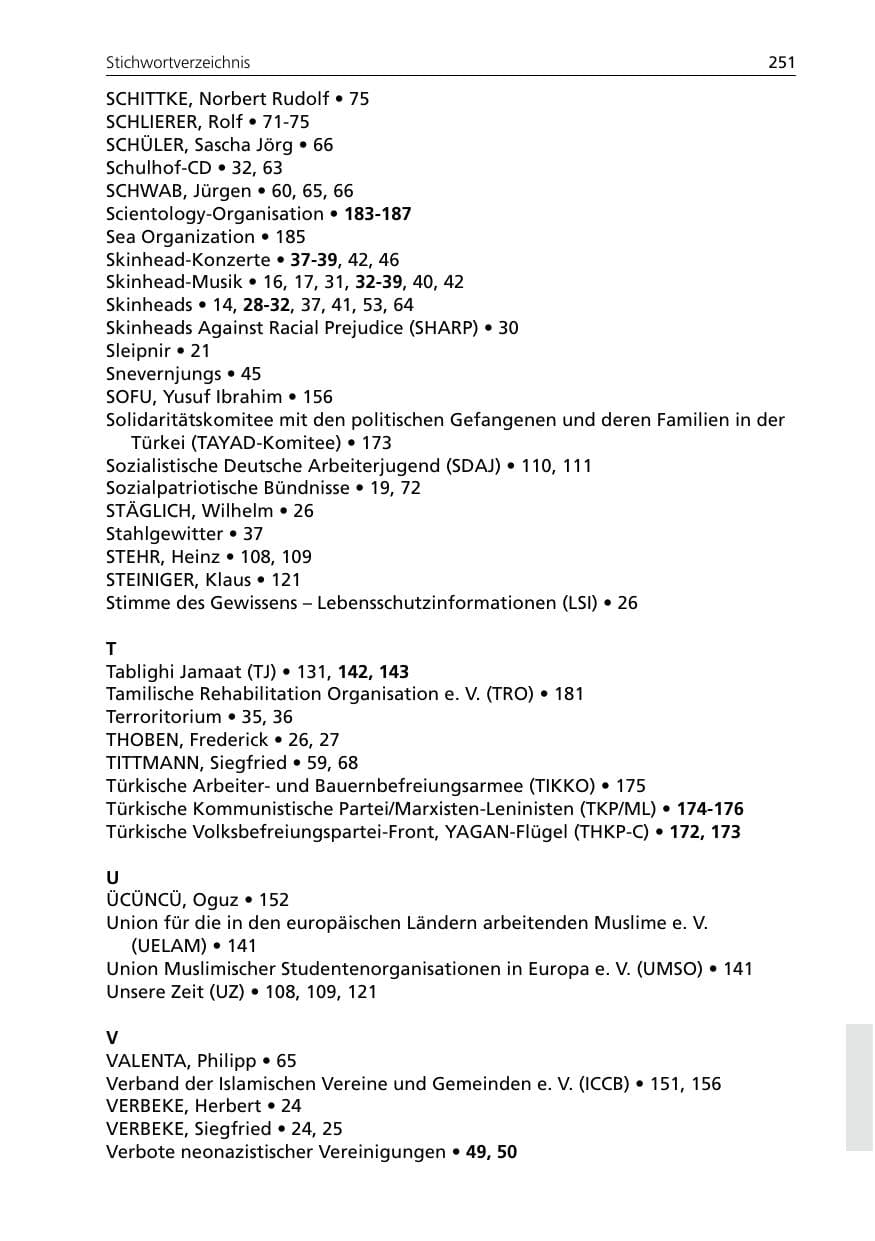 Seite 251 des Verfassungsschutzbericht 2005 Niedersachsen