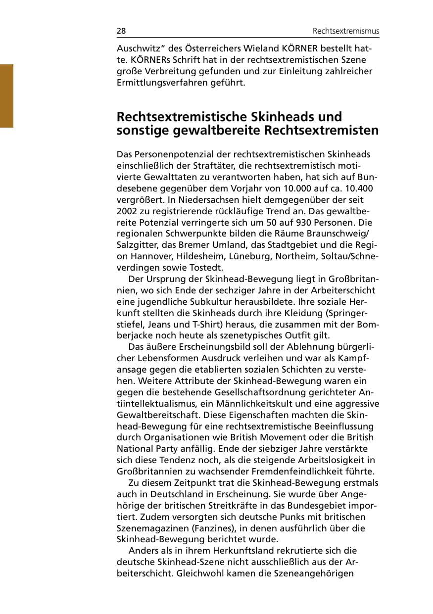 Seite 28 des Verfassungsschutzbericht 2005 Niedersachsen