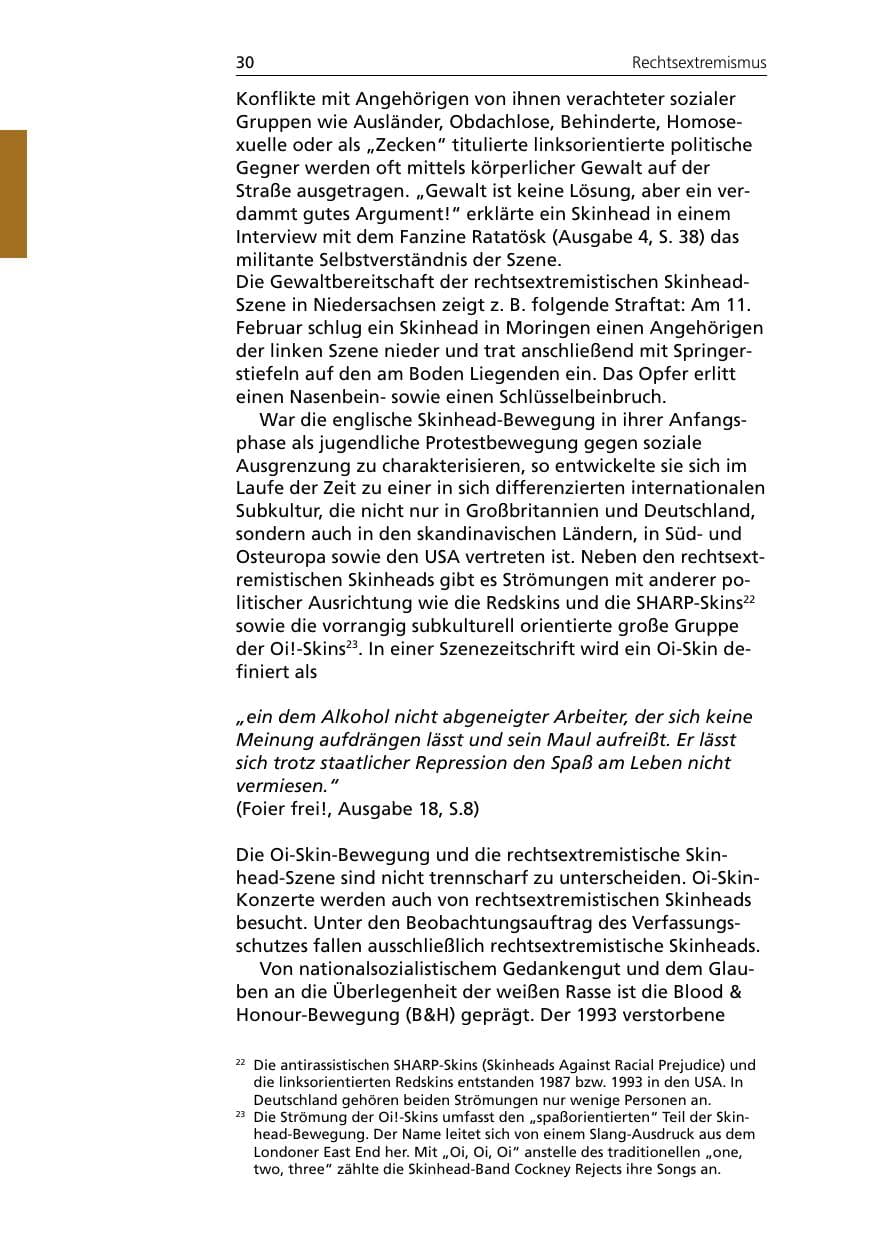 Seite 30 des Verfassungsschutzbericht 2005 Niedersachsen