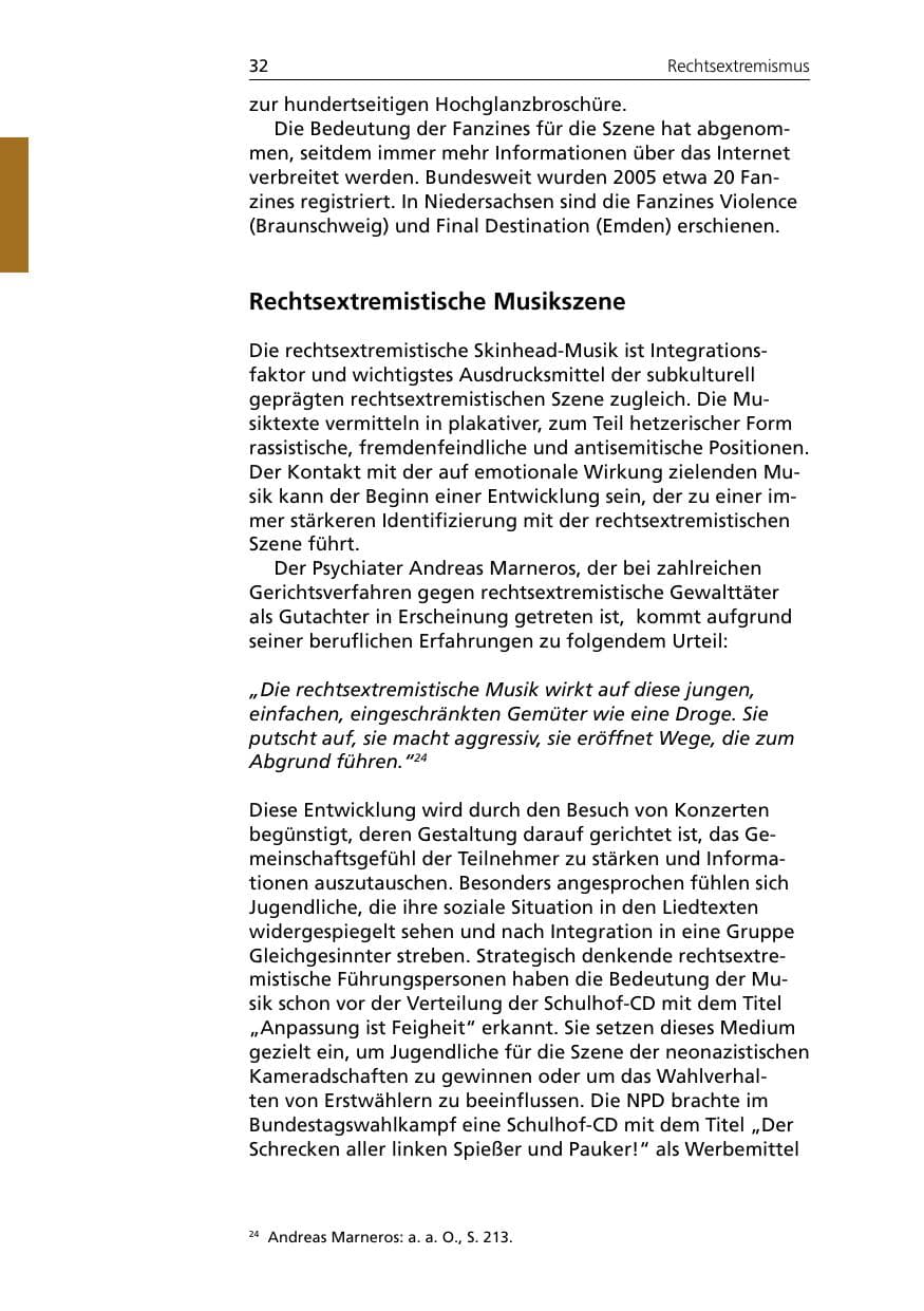 Seite 32 des Verfassungsschutzbericht 2005 Niedersachsen
