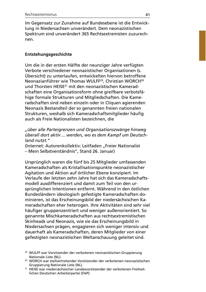 Seite 41 des Verfassungsschutzbericht 2005 Niedersachsen