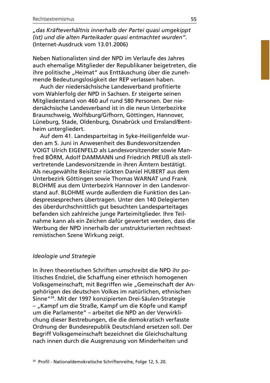 Seite 55 des Verfassungsschutzbericht 2005 Niedersachsen
