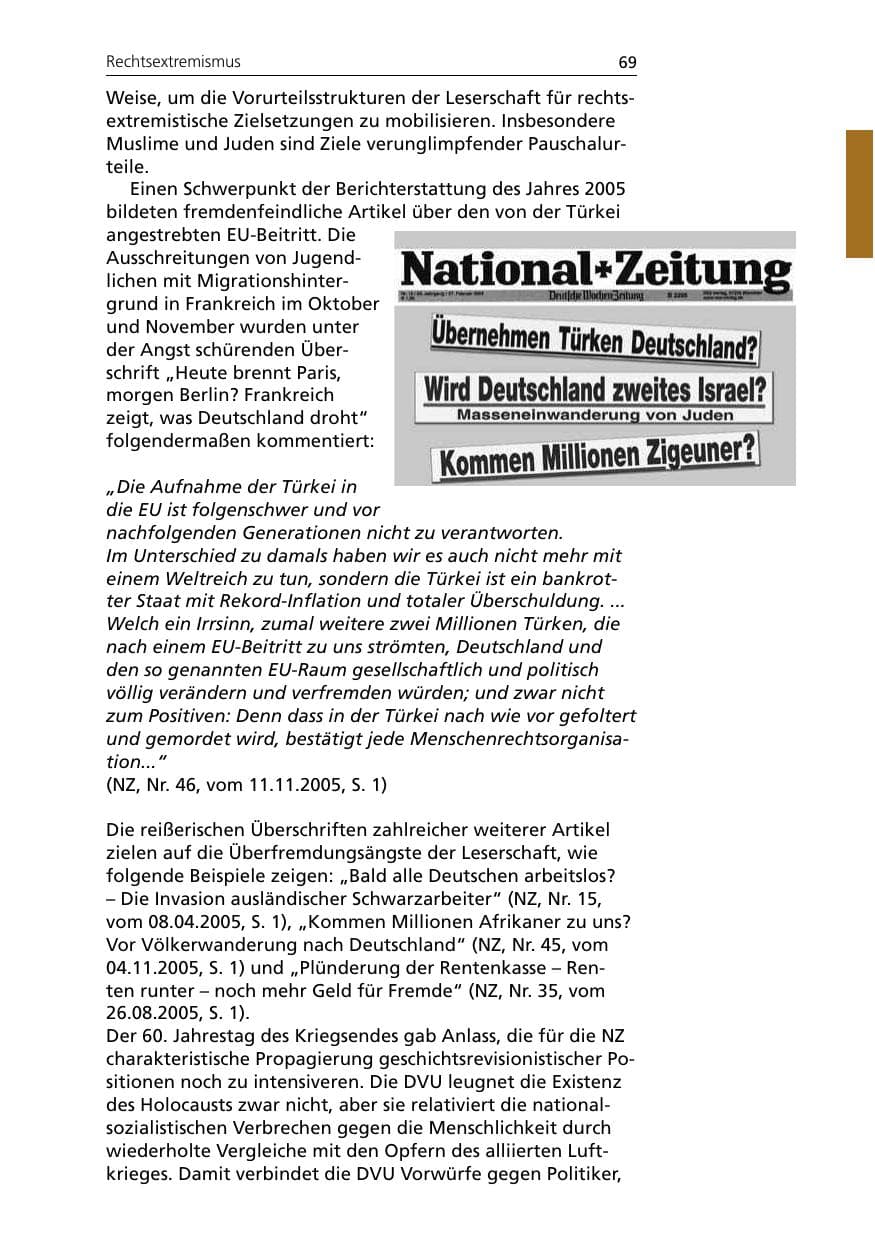 Seite 69 des Verfassungsschutzbericht 2005 Niedersachsen