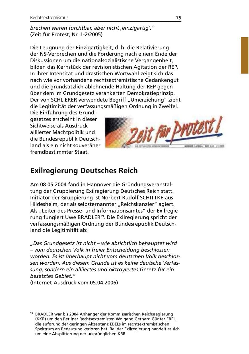 Seite 75 des Verfassungsschutzbericht 2005 Niedersachsen