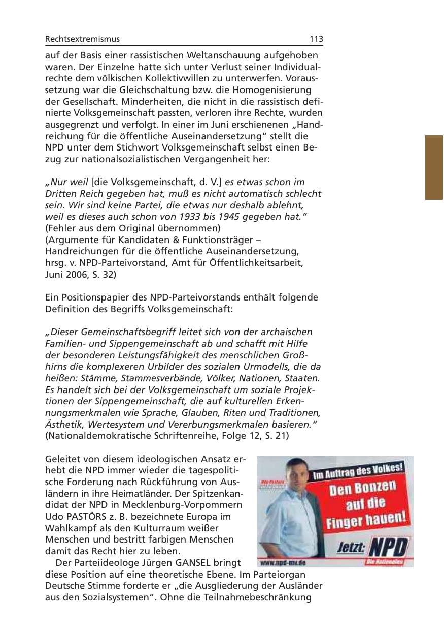Seite 114 des Verfassungsschutzbericht 2006 Niedersachsen