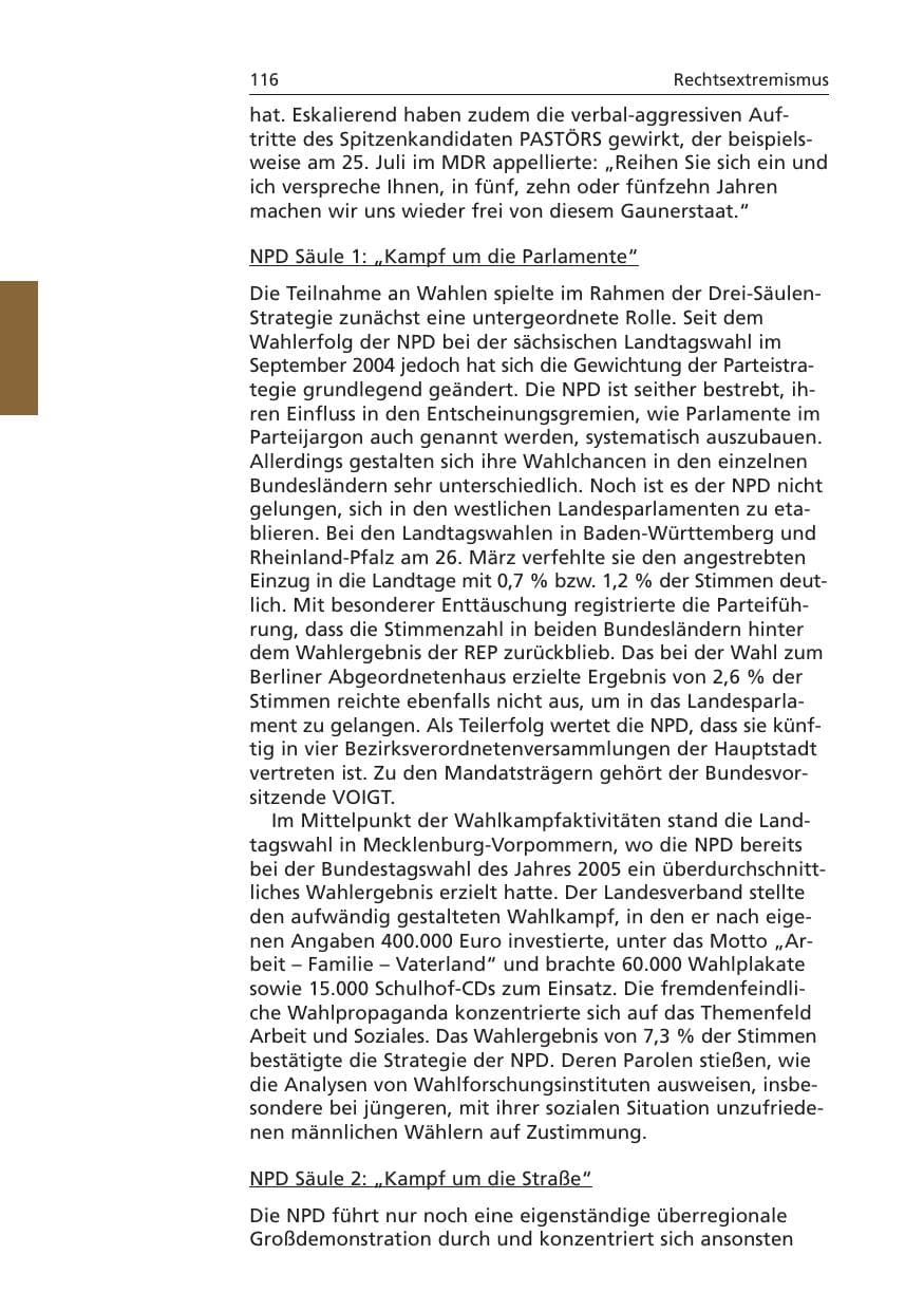 Seite 117 des Verfassungsschutzbericht 2006 Niedersachsen