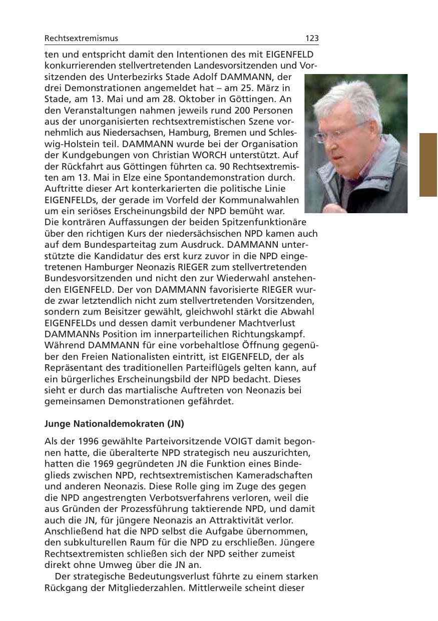 Seite 124 des Verfassungsschutzbericht 2006 Niedersachsen