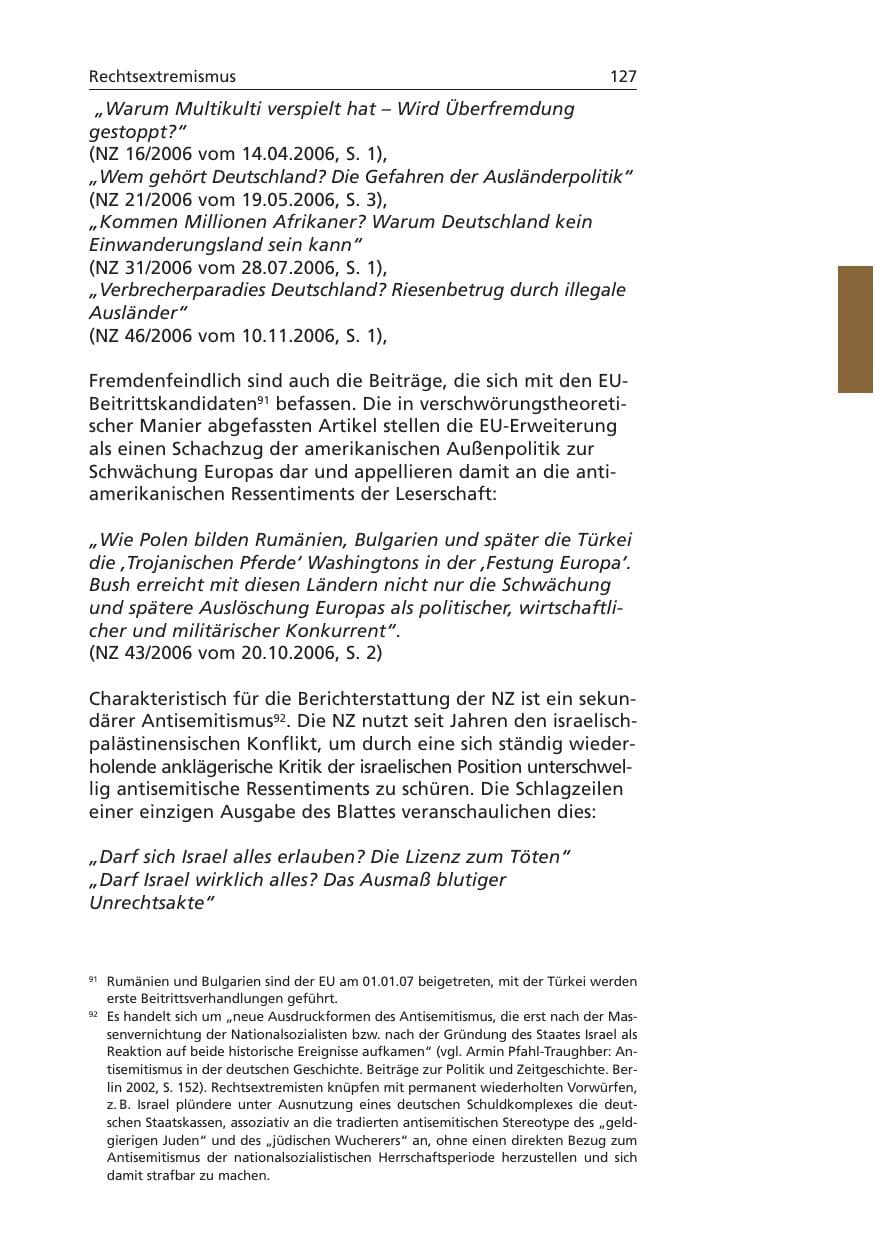Seite 128 des Verfassungsschutzbericht 2006 Niedersachsen