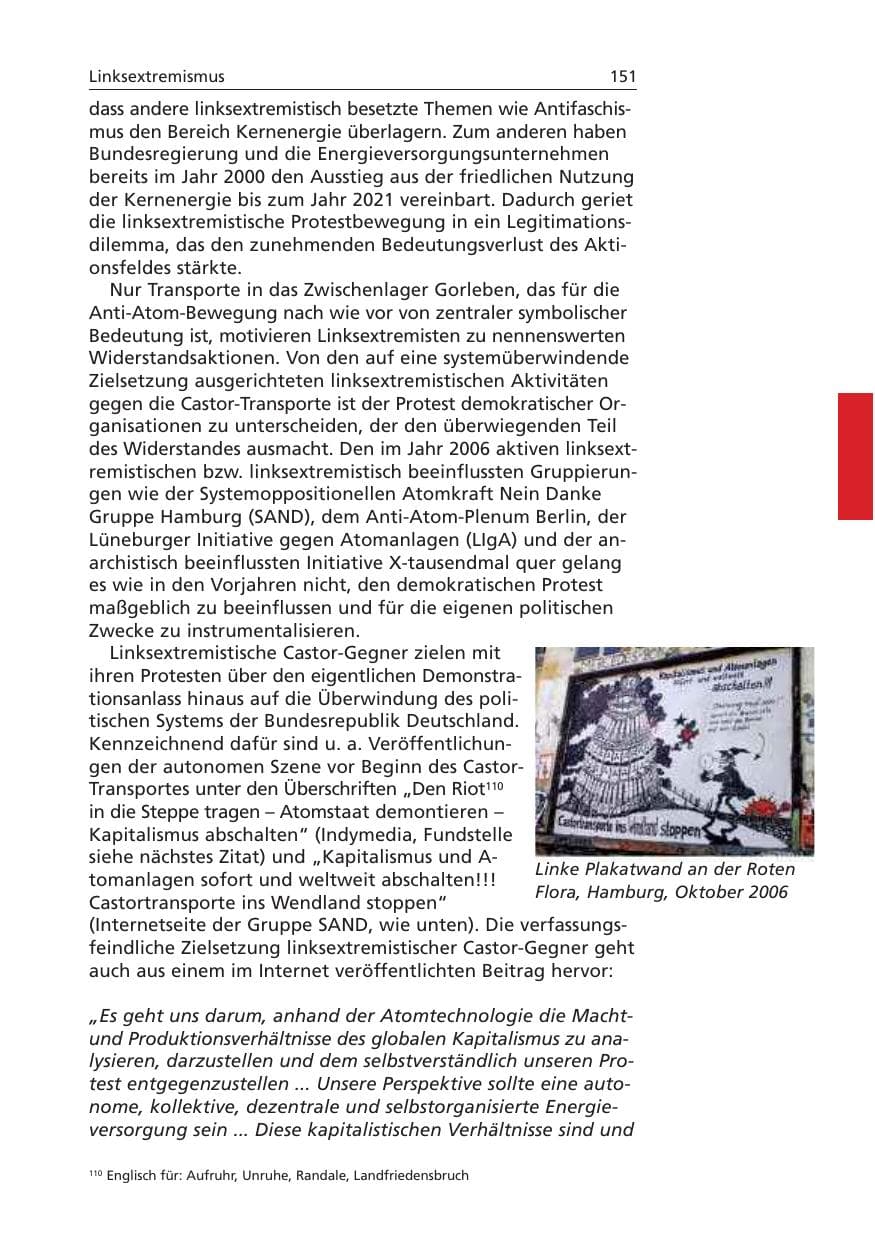 Seite 152 des Verfassungsschutzbericht 2006 Niedersachsen