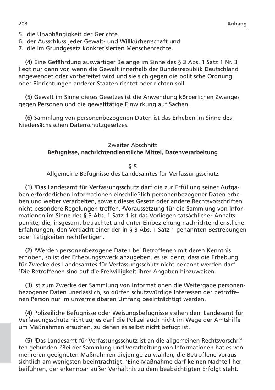 Seite 209 des Verfassungsschutzbericht 2006 Niedersachsen