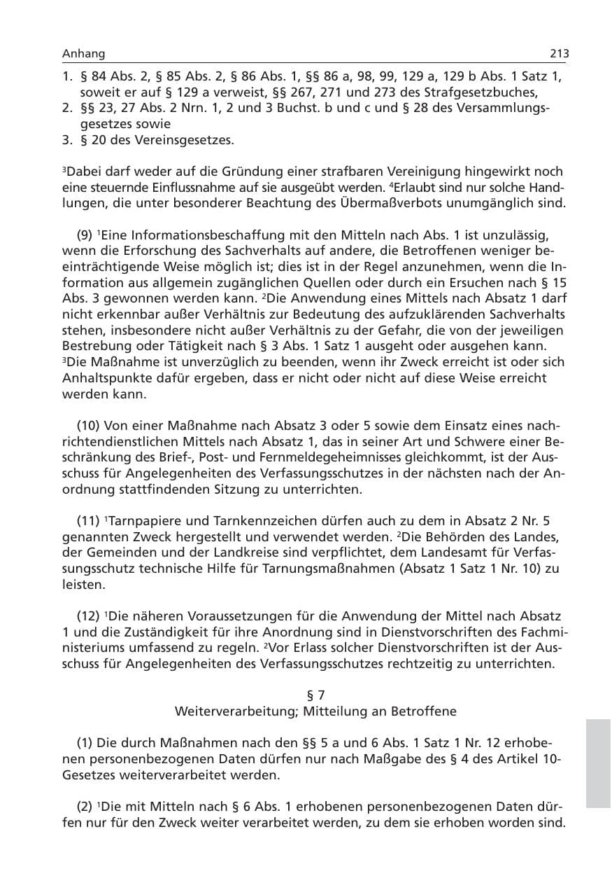 Seite 214 des Verfassungsschutzbericht 2006 Niedersachsen