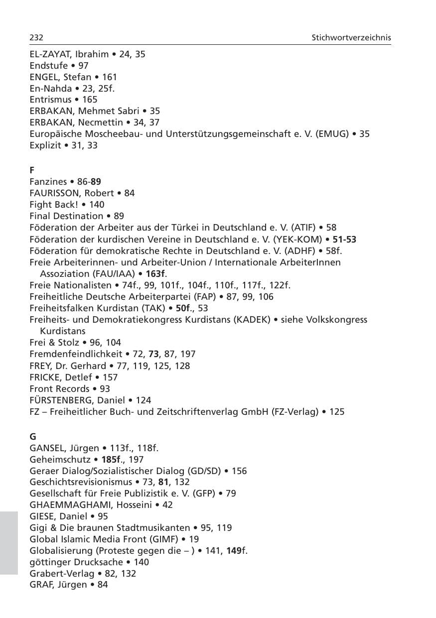 Seite 233 des Verfassungsschutzbericht 2006 Niedersachsen