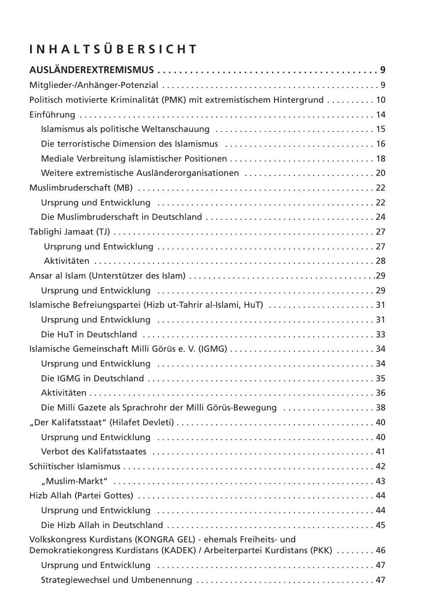 Seite 5 des Verfassungsschutzbericht 2006 Niedersachsen
