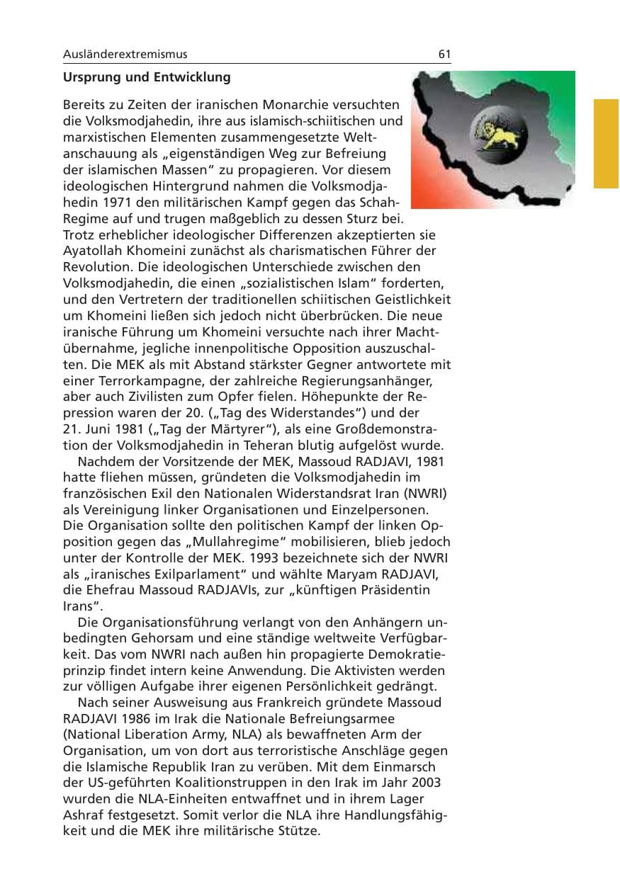 Seite 62 des Verfassungsschutzbericht 2006 Niedersachsen