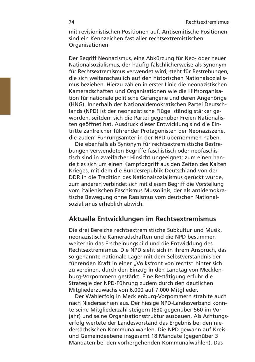 Seite 75 des Verfassungsschutzbericht 2006 Niedersachsen
