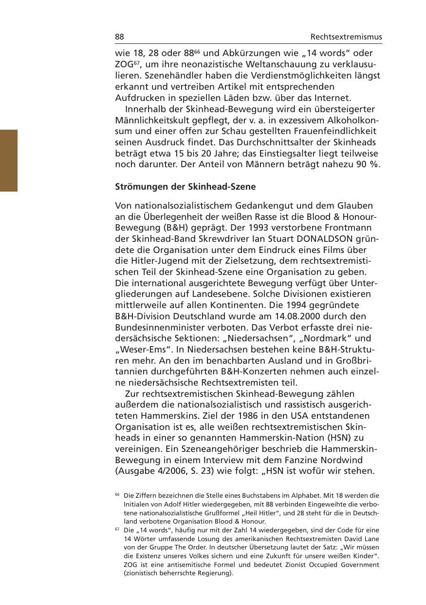 Seite 89 des Verfassungsschutzbericht 2006 Niedersachsen
