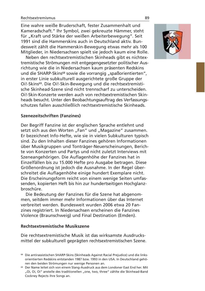 Seite 90 des Verfassungsschutzbericht 2006 Niedersachsen