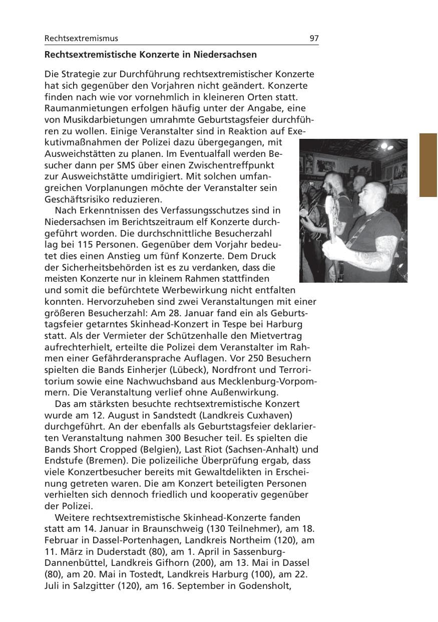 Seite 98 des Verfassungsschutzbericht 2006 Niedersachsen
