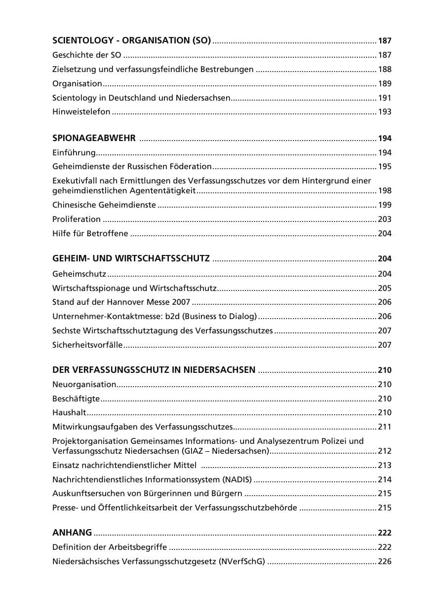 Seite 11 des Verfassungsschutzbericht 2007 Niedersachsen