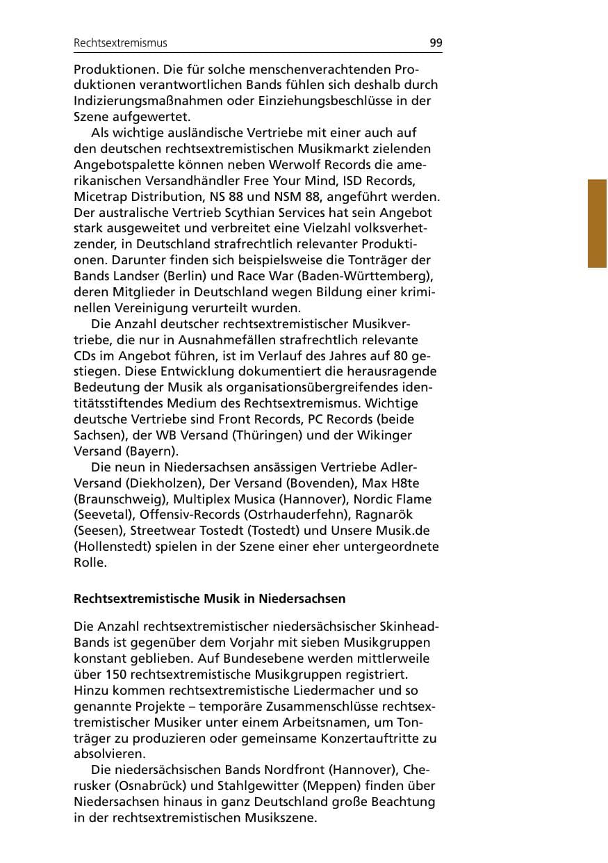 Seite 101 des Verfassungsschutzbericht 2007 Niedersachsen