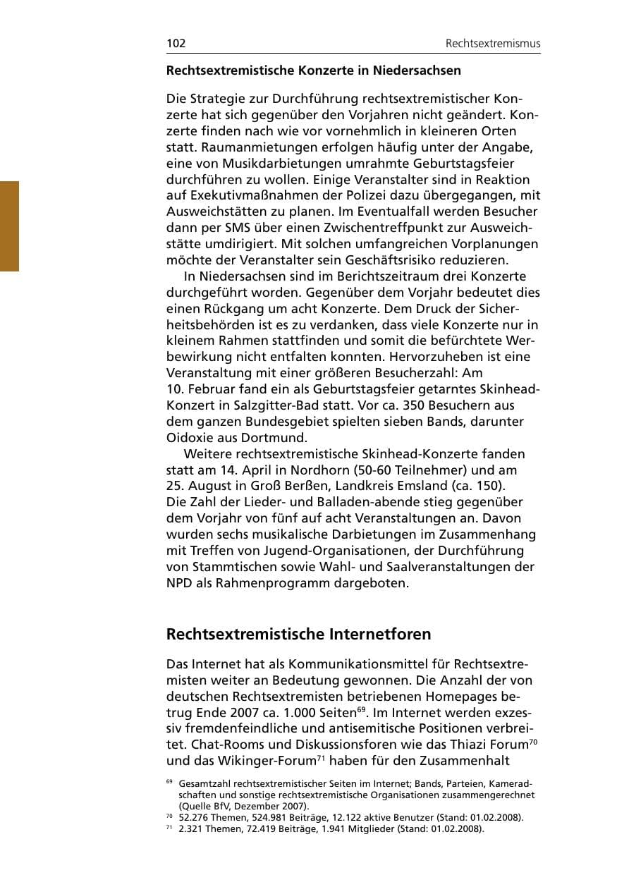 Seite 104 des Verfassungsschutzbericht 2007 Niedersachsen
