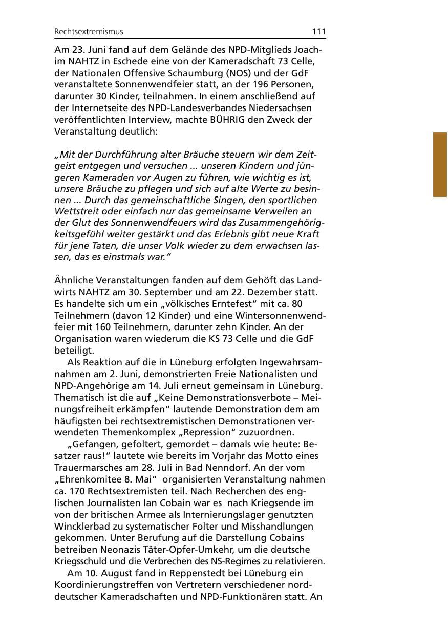Seite 113 des Verfassungsschutzbericht 2007 Niedersachsen
