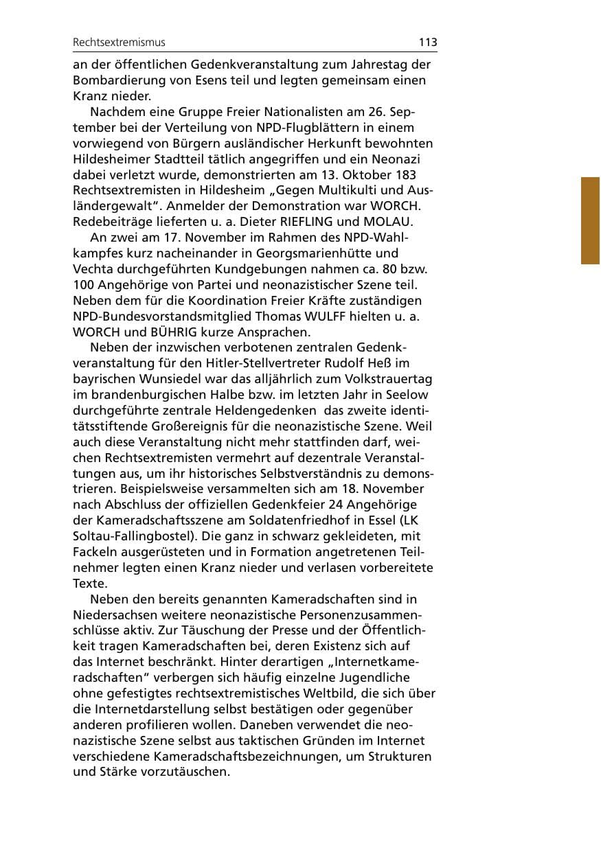 Seite 115 des Verfassungsschutzbericht 2007 Niedersachsen