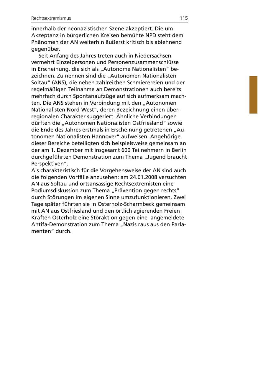 Seite 117 des Verfassungsschutzbericht 2007 Niedersachsen
