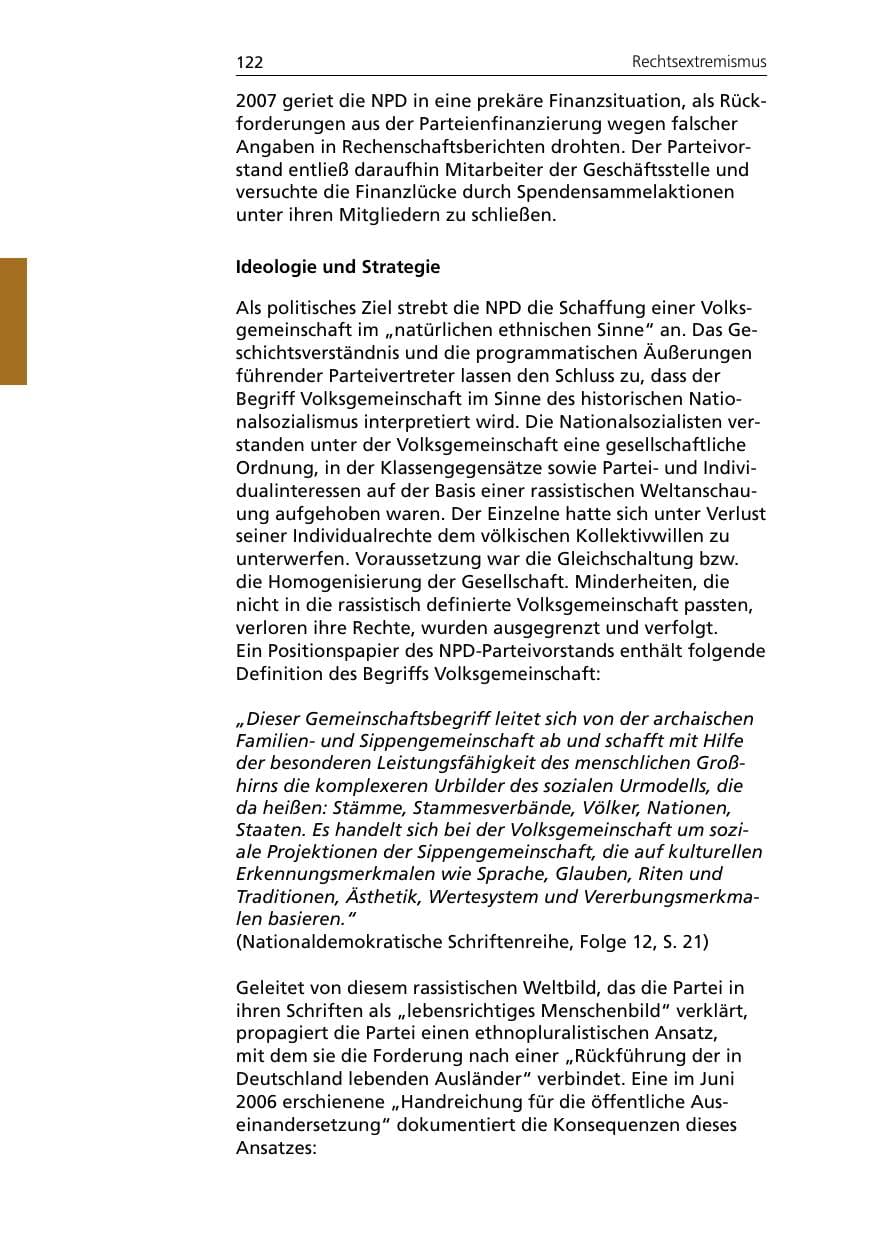 Seite 124 des Verfassungsschutzbericht 2007 Niedersachsen