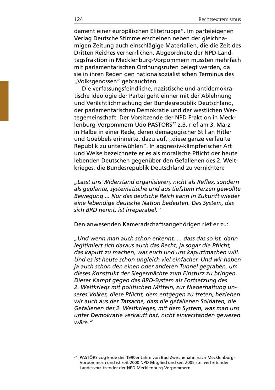 Seite 126 des Verfassungsschutzbericht 2007 Niedersachsen
