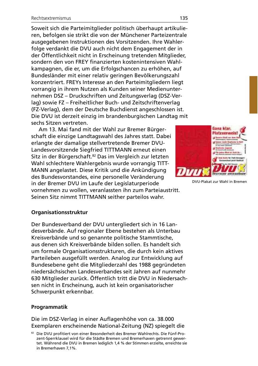 Seite 137 des Verfassungsschutzbericht 2007 Niedersachsen