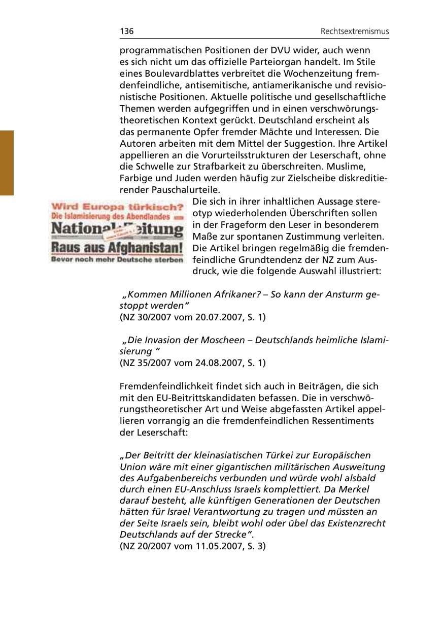 Seite 138 des Verfassungsschutzbericht 2007 Niedersachsen