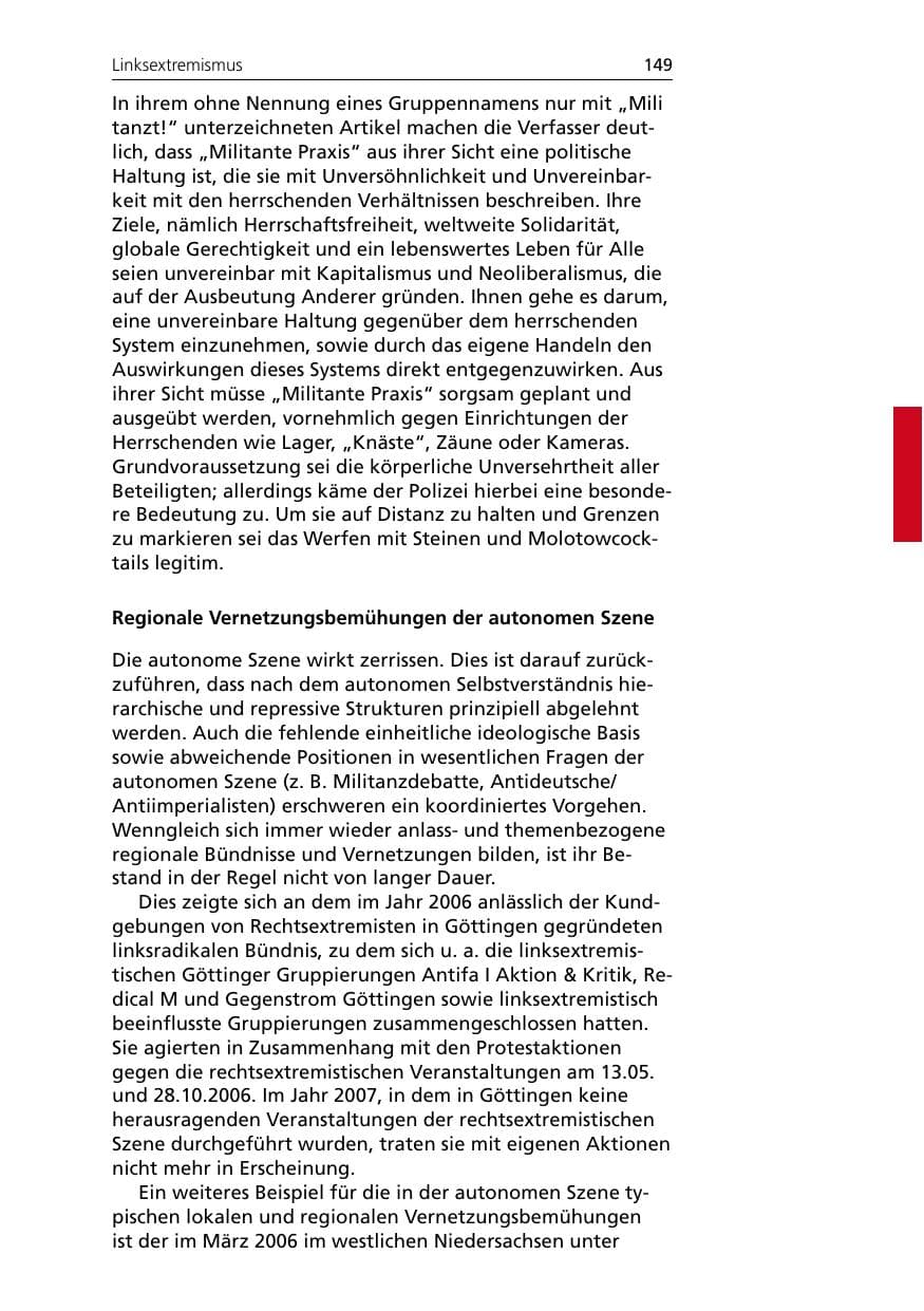 Seite 151 des Verfassungsschutzbericht 2007 Niedersachsen