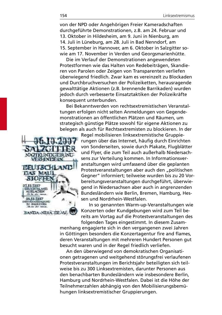 Seite 156 des Verfassungsschutzbericht 2007 Niedersachsen