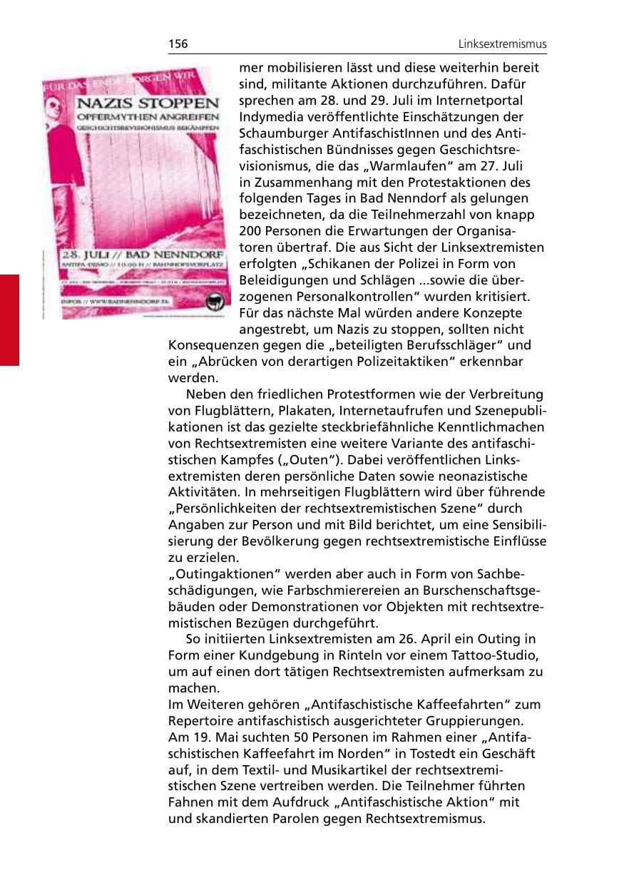 Seite 158 des Verfassungsschutzbericht 2007 Niedersachsen