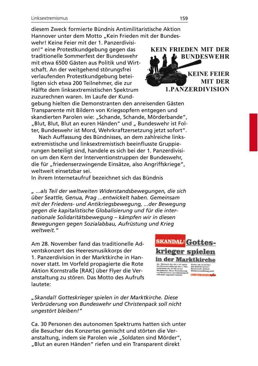 Seite 161 des Verfassungsschutzbericht 2007 Niedersachsen