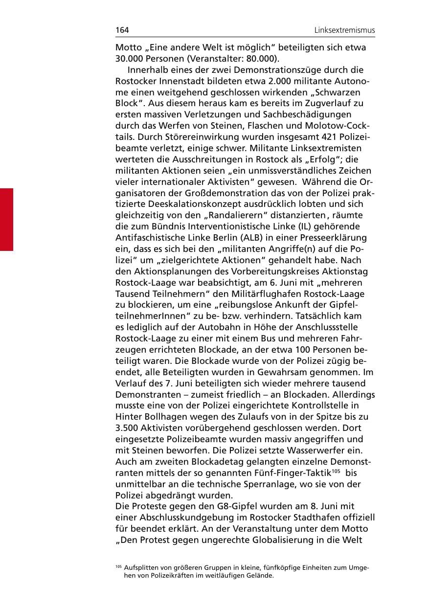 Seite 166 des Verfassungsschutzbericht 2007 Niedersachsen