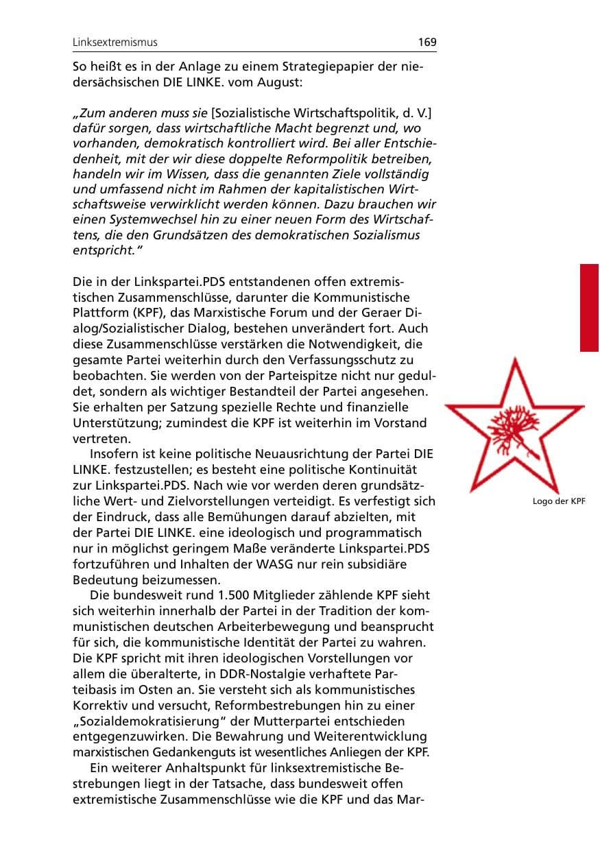 Seite 171 des Verfassungsschutzbericht 2007 Niedersachsen