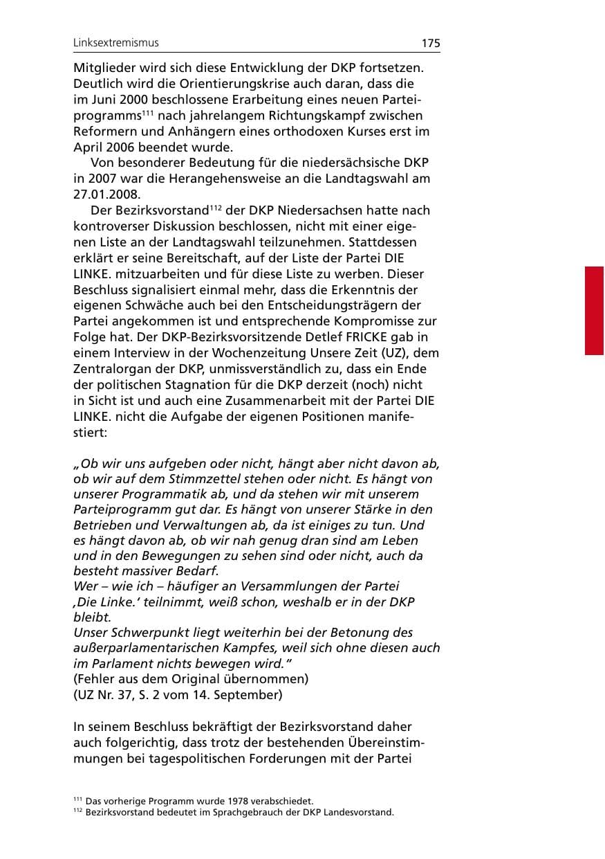 Seite 177 des Verfassungsschutzbericht 2007 Niedersachsen