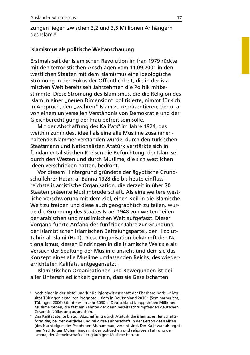 Seite 19 des Verfassungsschutzbericht 2007 Niedersachsen