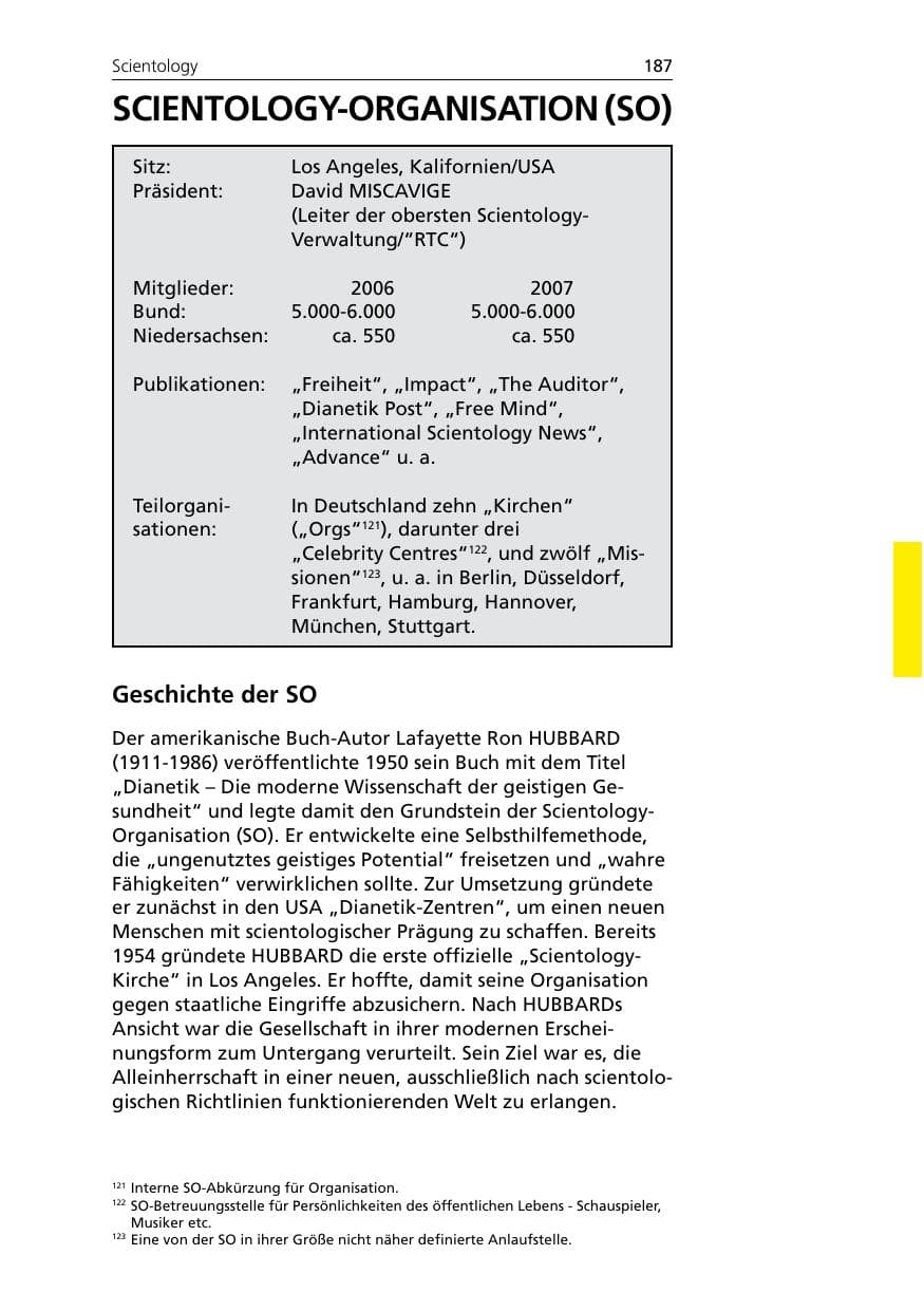 Seite 189 des Verfassungsschutzbericht 2007 Niedersachsen