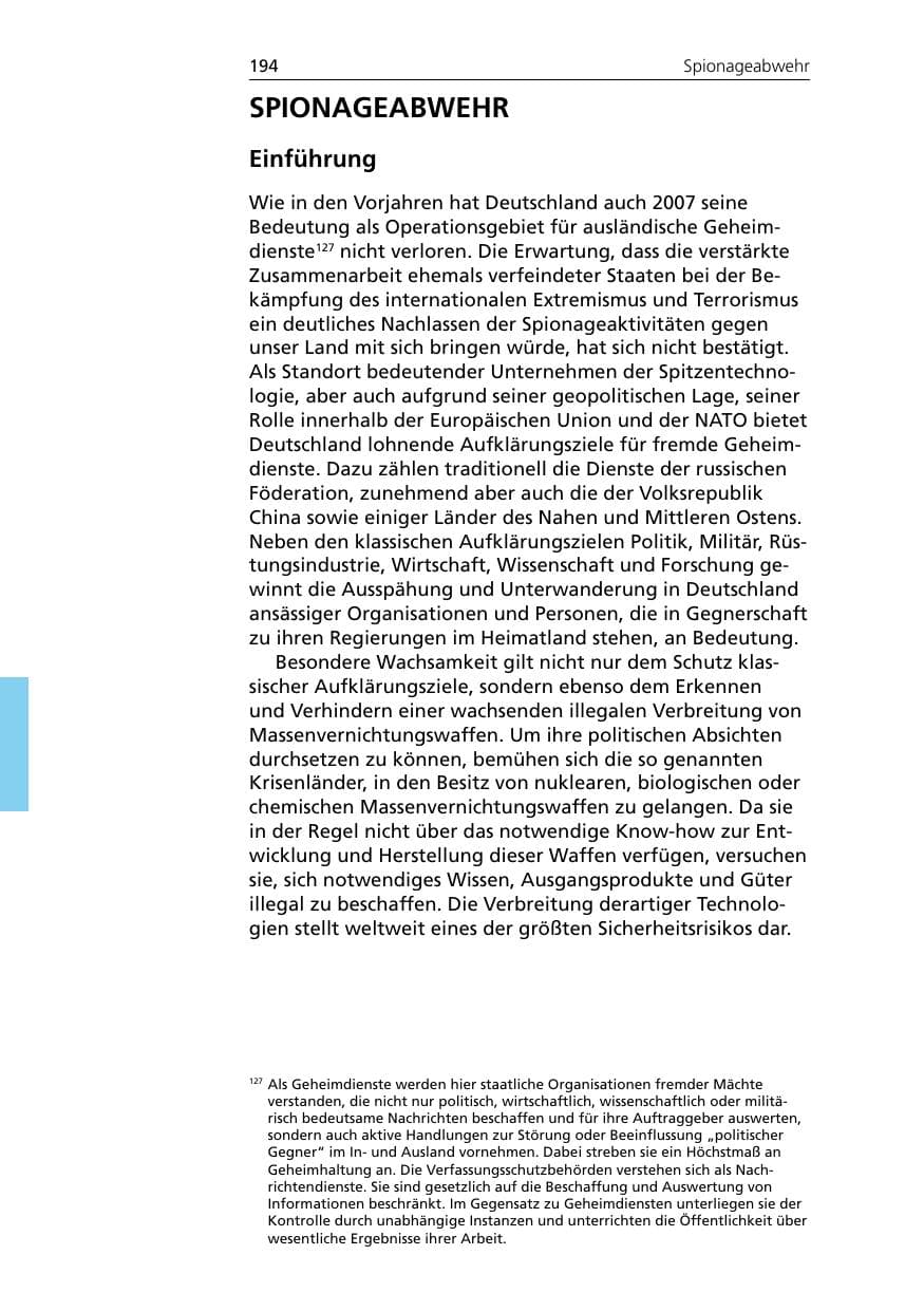 Seite 196 des Verfassungsschutzbericht 2007 Niedersachsen